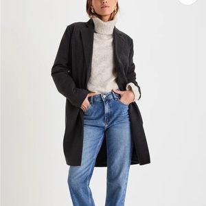 Lulus charcoal twill coat